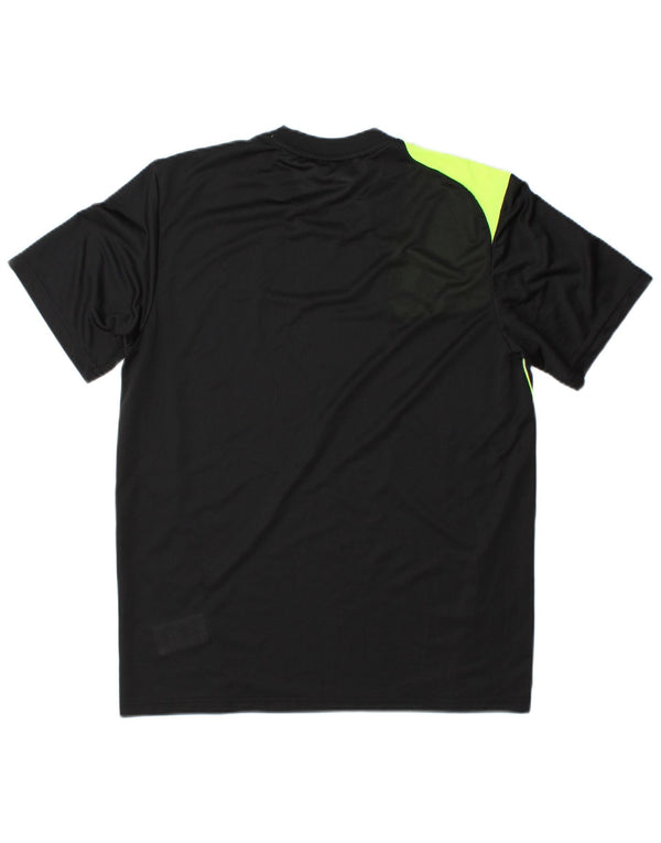 Adidas Herre grafisk T-shirt Top Medium Sort Colourblock Polyester Sports