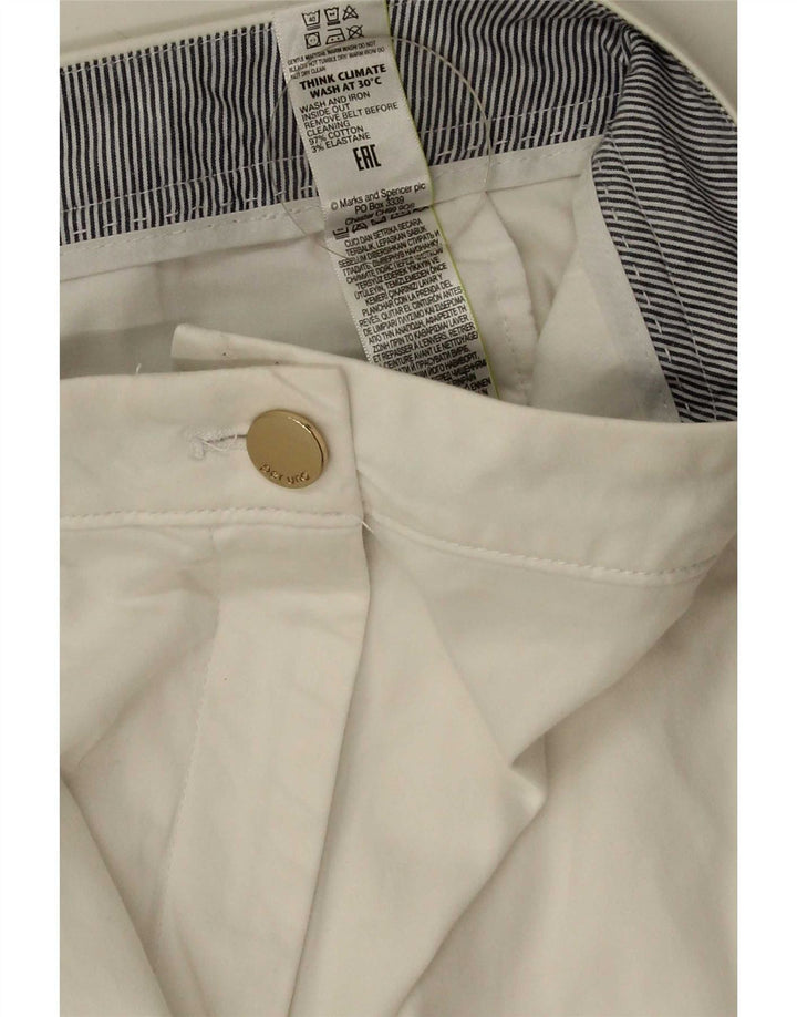 Marks & Spencer Lige Chinobukser til kvinder UK 12 Medium W32 L30 Hvid