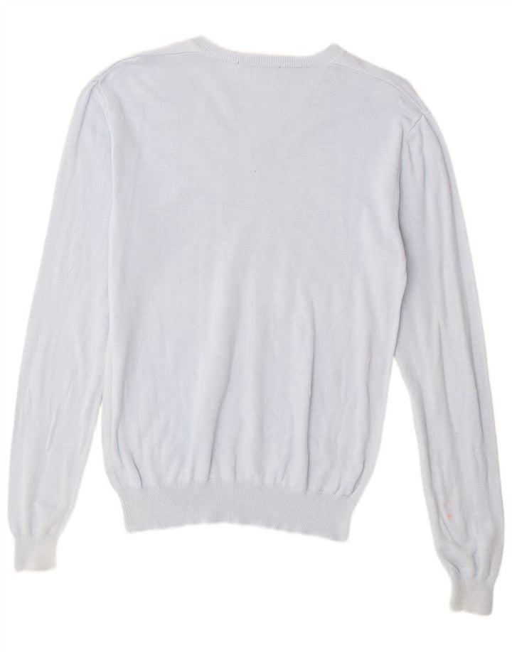French Connection Dame V-hals sweater UK 14 Medium Blue Bomuld