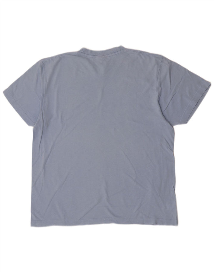 Champion Herre Grafisk T-Shirt Top Stor Blå Bomuld