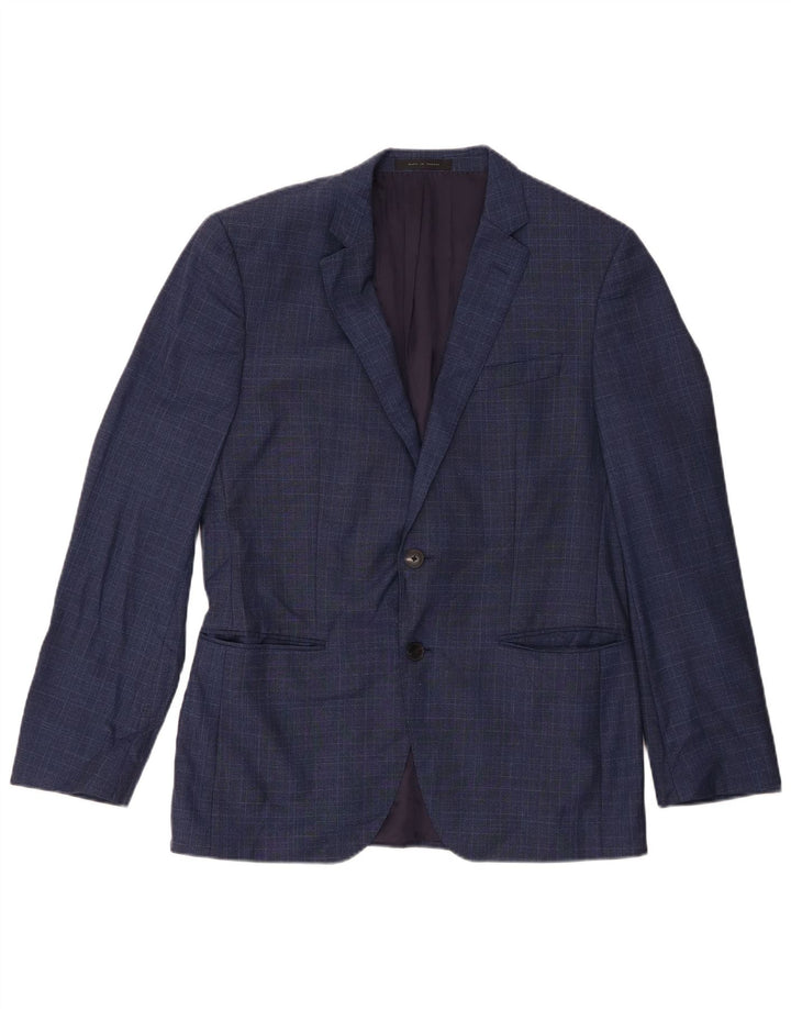 Hugo Boss Herre 2-knaps blazerjakke EU 50 Large Navy Blue Check