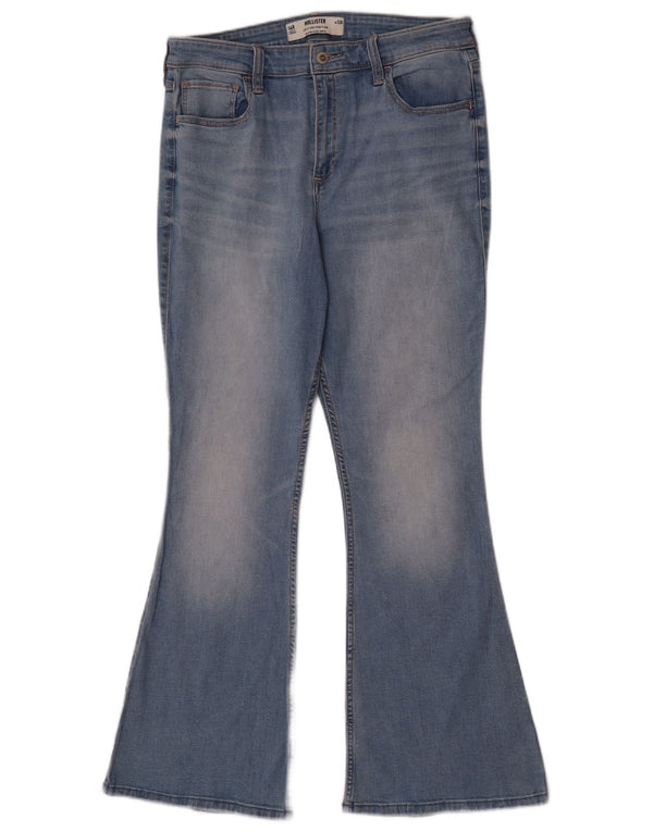 Hollister Womens Curvy High Rise Flared Jeans UK 14 Large W32 L30 Blue
