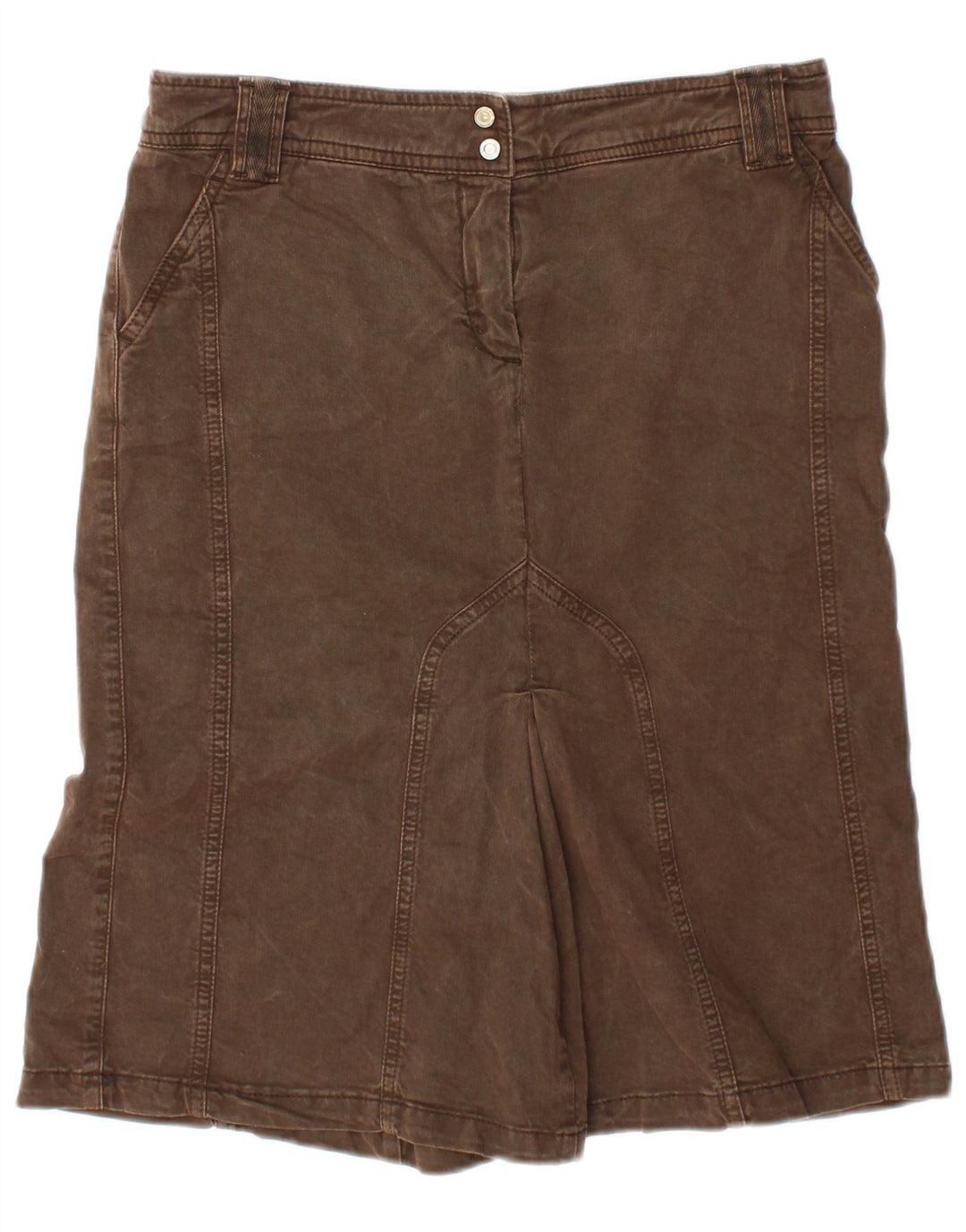 Trussardi Dame Denim Nederdel IT 42 Medium W30 Brun Bomuld
