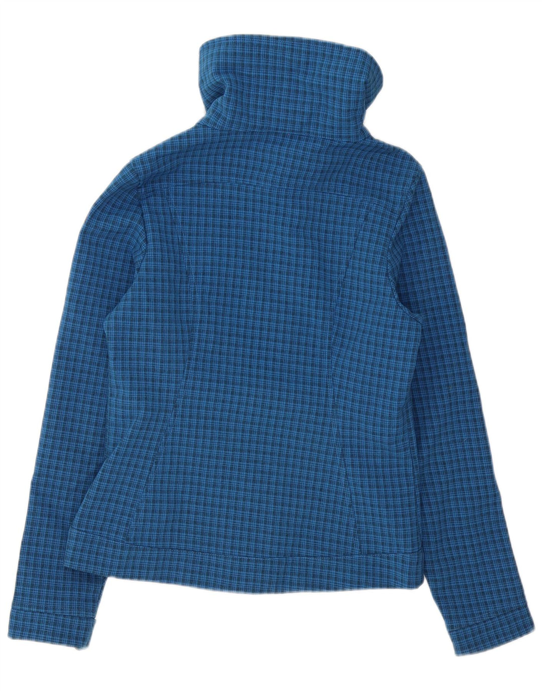 The North Face Dame Windbreaker Jacket UK 10 Small Blue Checked Polyester