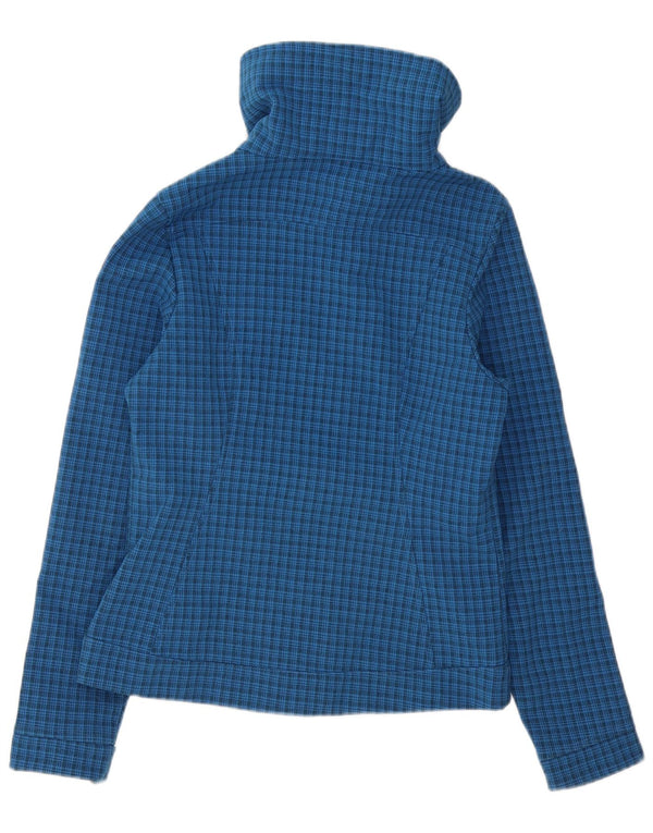 The North Face Dame Windbreaker Jacket UK 10 Small Blue Checked Polyester