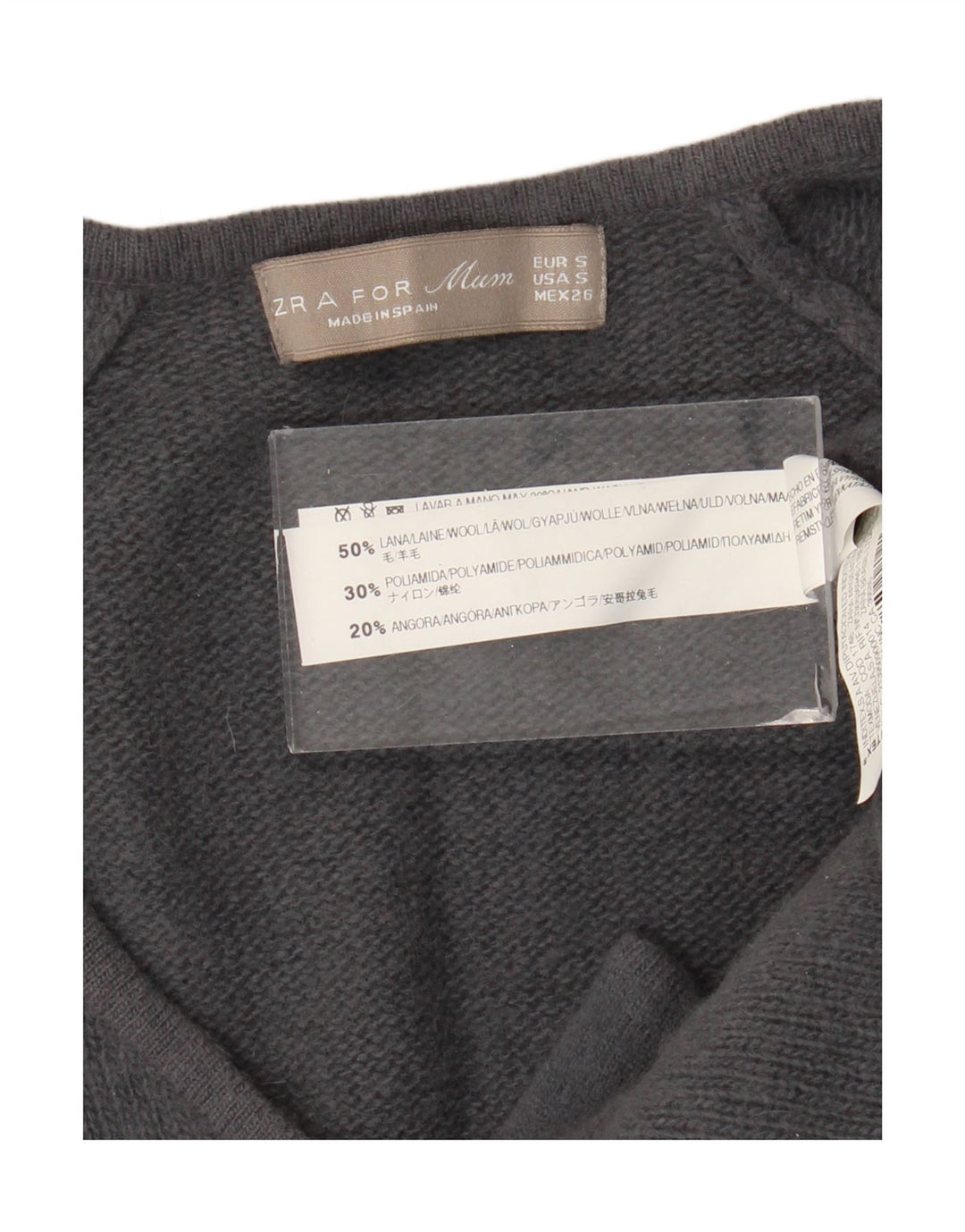 Zara Womens Front Tie Jumper Dress UK 8 Small Grey Uld