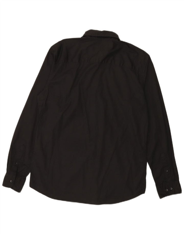 JACK & JONES Mens Shirt Large Black Cotton