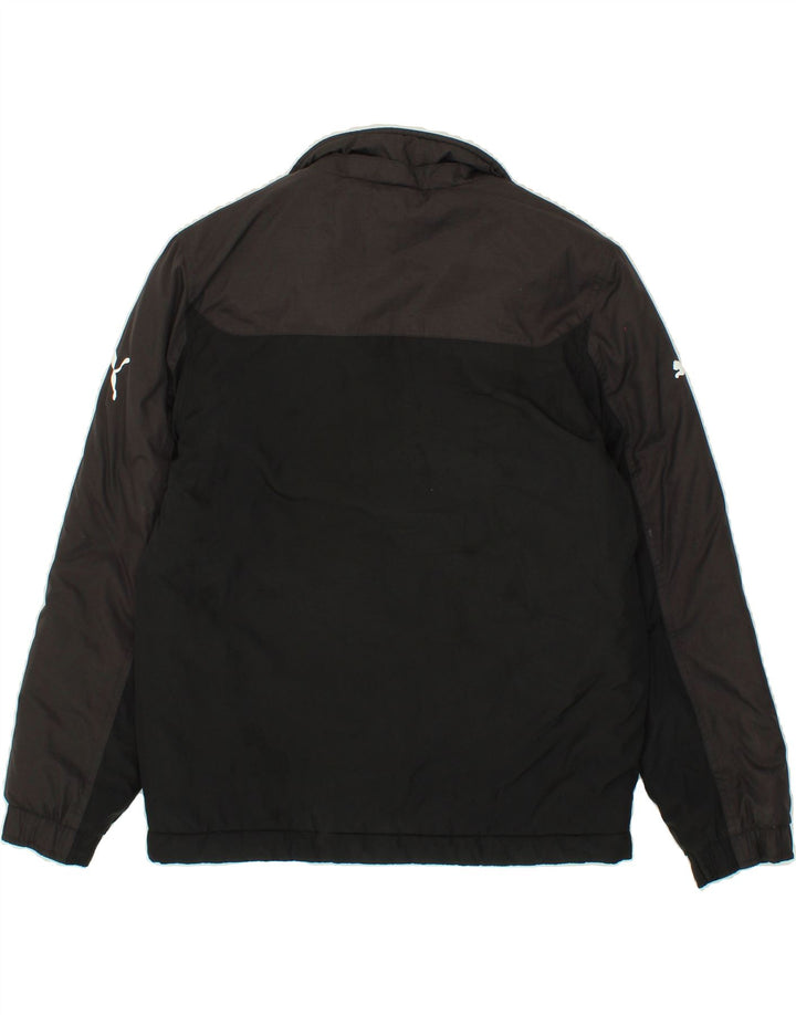 PUMA Boys Windbreaker Jacket 13-14 Years XL Black Colourblock Polyester Vintage Puma and Second-Hand Puma from Messina Hembry 