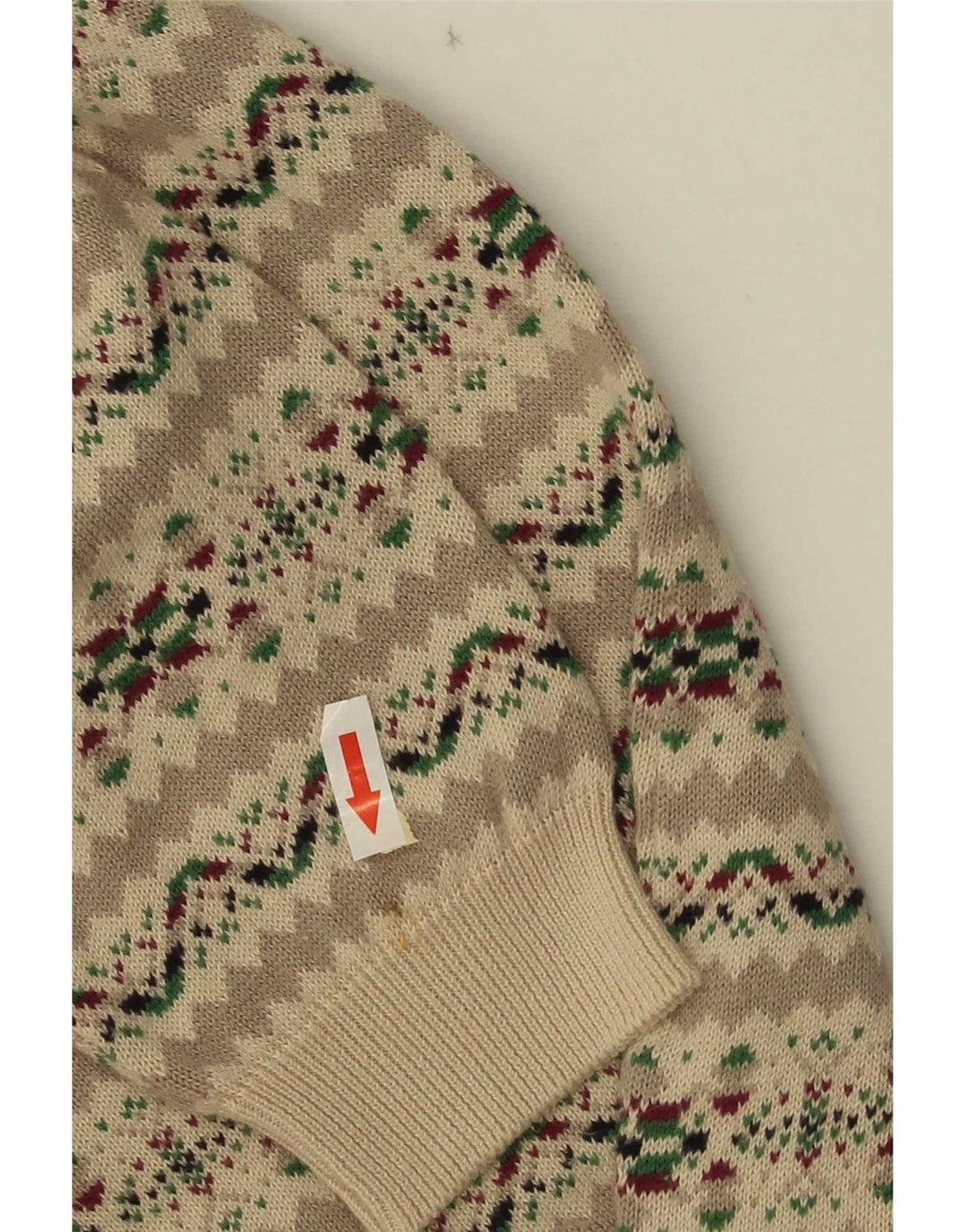 Vintage dame cardigan sweater UK 14 Medium Grey Fair Isle