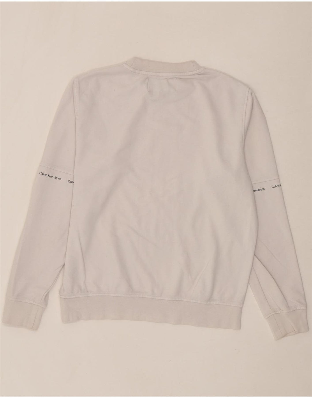 CALVIN KLEIN Mens Sweatshirt Jumper Medium White Cotton Vintage Calvin Klein and Second-Hand Calvin Klein from Messina Hembry 