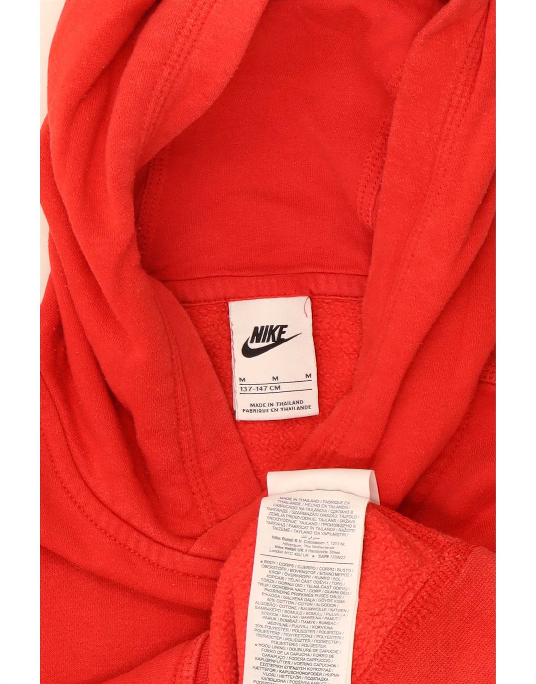 Nike Boys Hoodie Jumper 10-11 år Medium Rød Bomuld