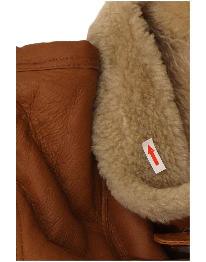 Vinci Herre Shearling Jacket UK 40 Stort brunt læder