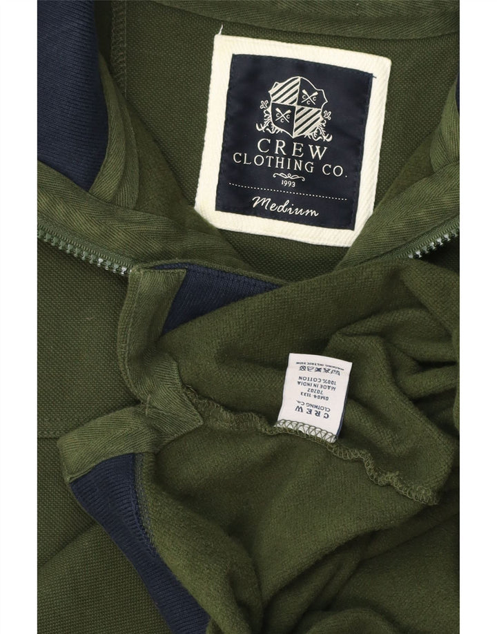 Besætningstøj Herre Zip Neck Sweatshirt Jumper Medium Grøn Bomuld