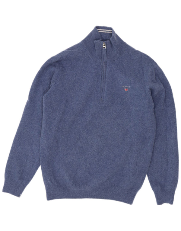 Gant Boys Zip Neck Jumper Sweater 15-16 år Stor Marineblå Uld