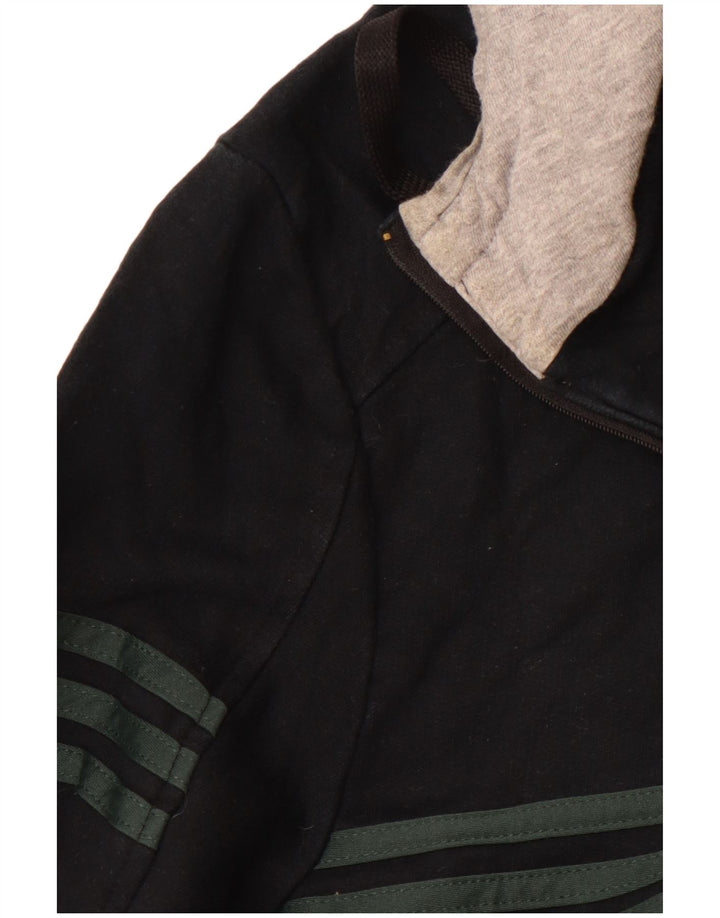 ADIDAS grafisk hættetrøje med lynlås til mænd UK 40/42 Medium Navyblå