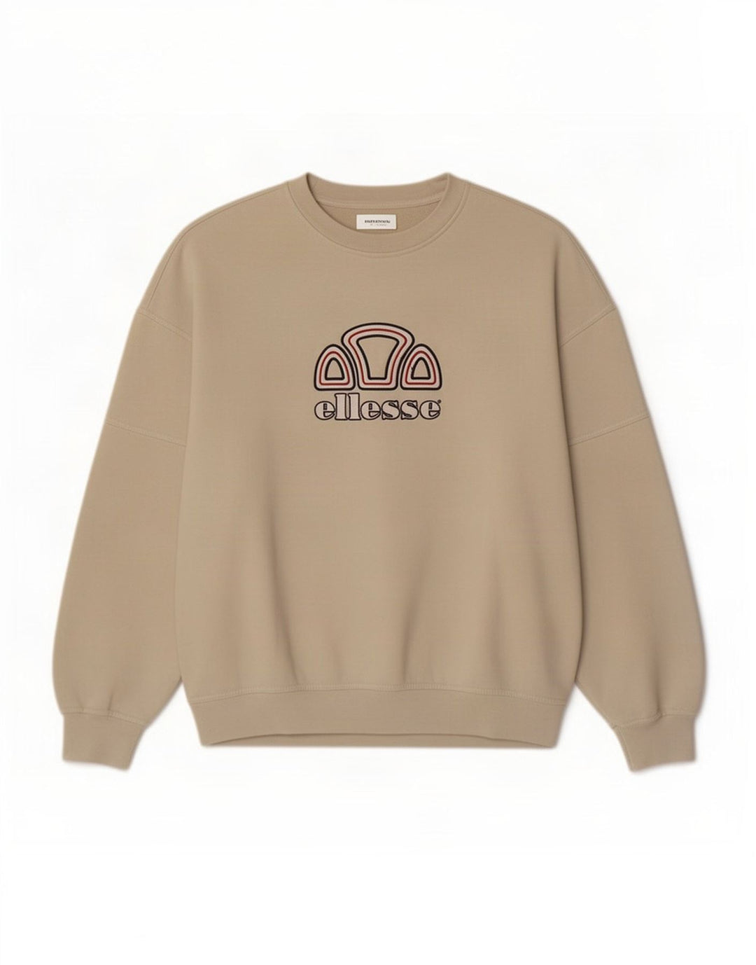 Ellesse Herre Grafisk Sweatshirt Jumper Stor Beige Polyester