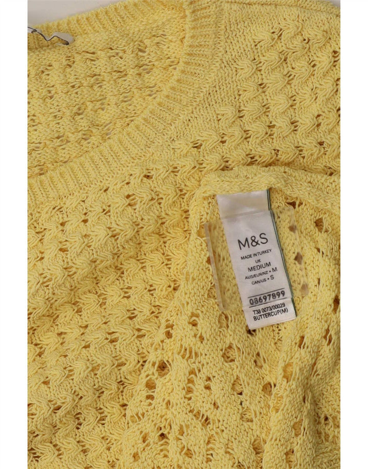 Marks & Spencer Hæklet bluse top UK 12 Medium Gul Polyester