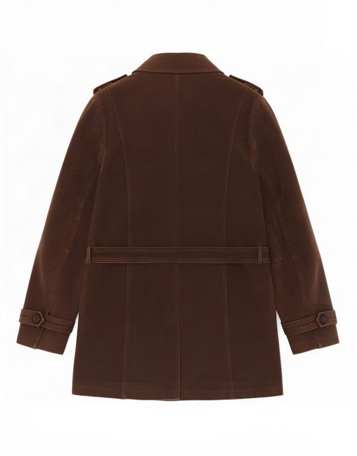 Wit & Wisdom Dame Læder Trench Coat UK 16 Stor Brun