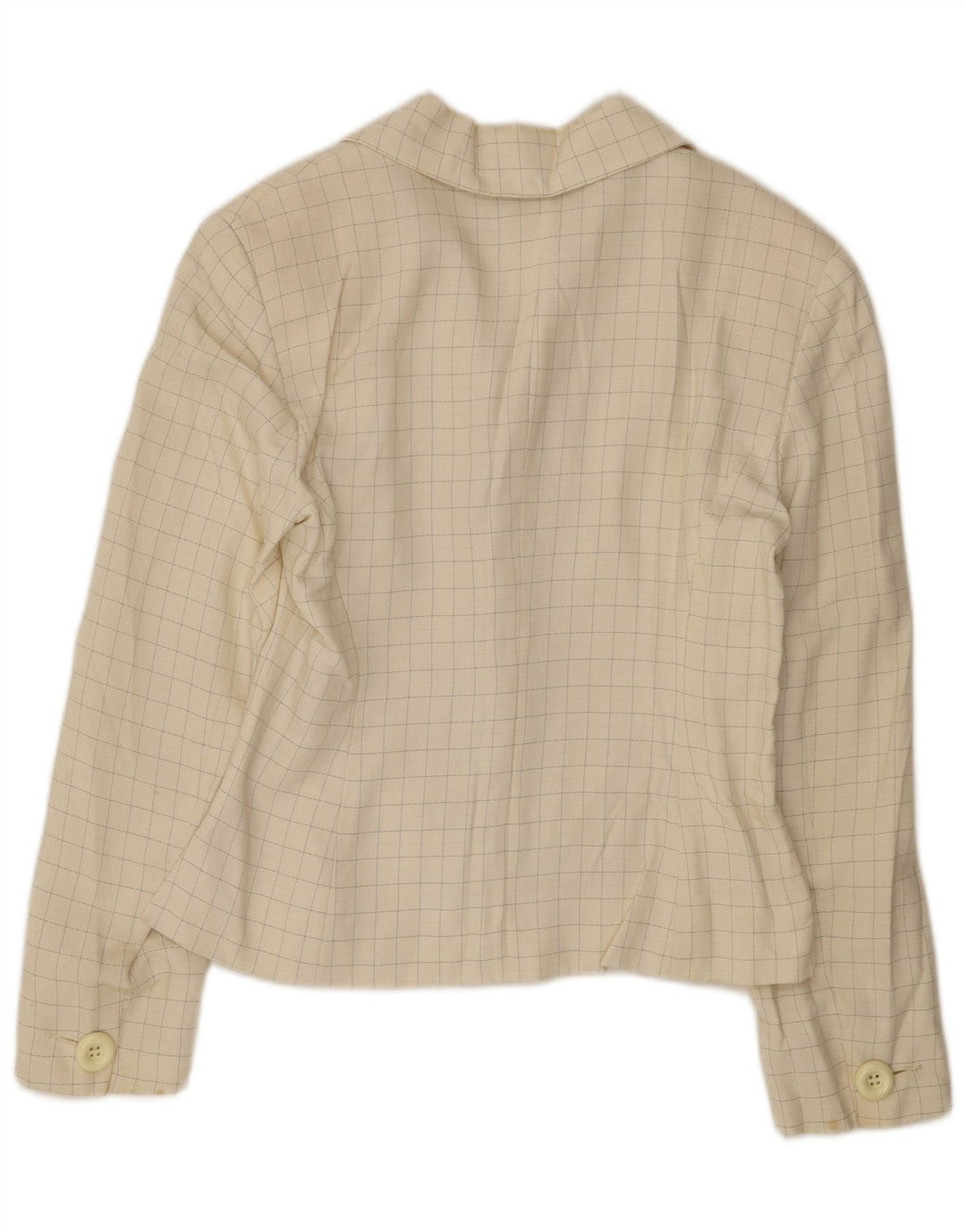 Vintage dame 4-knaps blazerjakke IT 44 Medium Off White ternet viskose