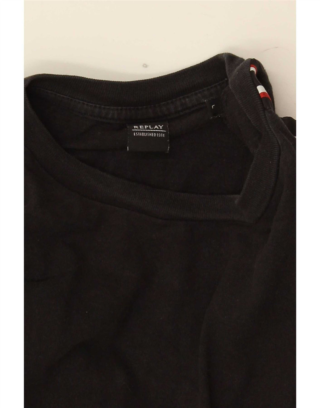 Replay Herre Grafisk T-Shirt Top Stor Sort Colourblock