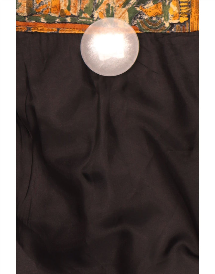 VINTAGE Blyantnederdel til kvinder W28 Mellembrun geometrisk bomuld