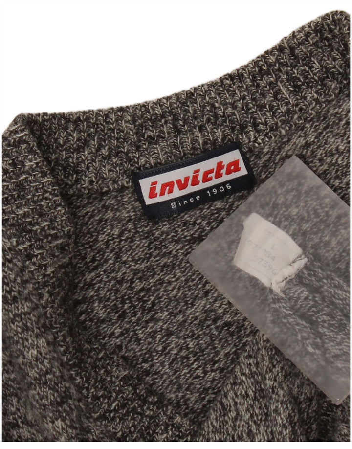 Invicta Herre V-hals sweater Stor Grå Flecked
