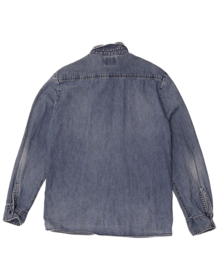 Levi's Denimskjorte til mænd, stor blå bomuld