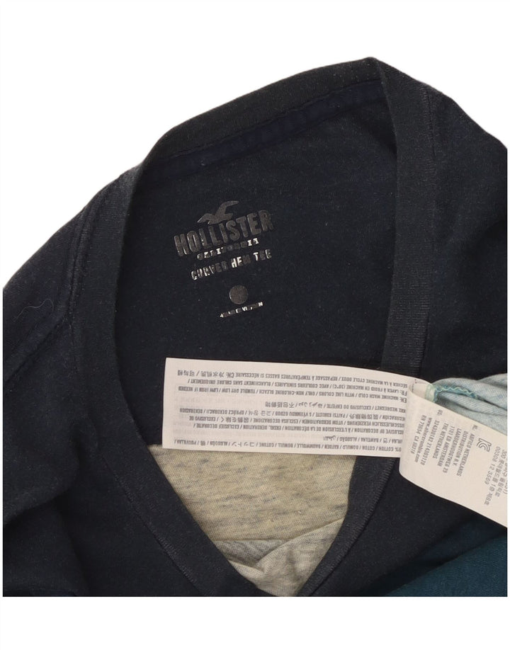 Hollister Herre Top Langærmet Lille Blå Colourblock Bomuld