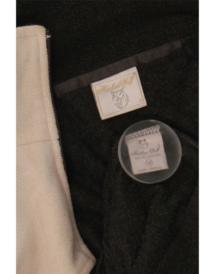 Vintage fleecejakke til mænd UK 38 Medium Sort Colourblock Polyester
