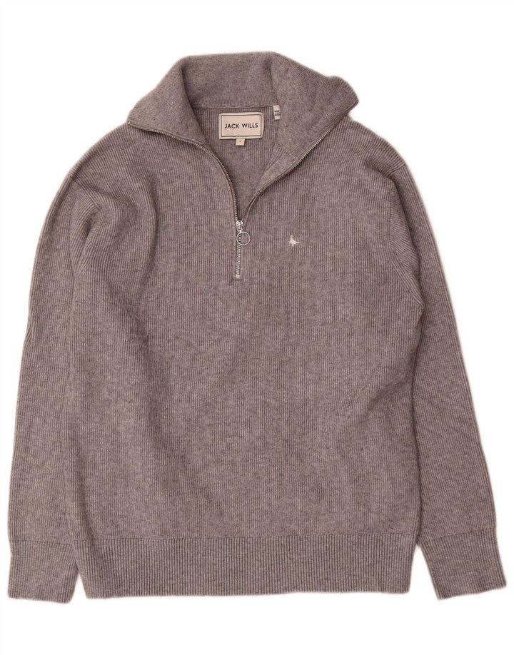Jack Wills Herre lynlås-hals sweater lille grå viskose