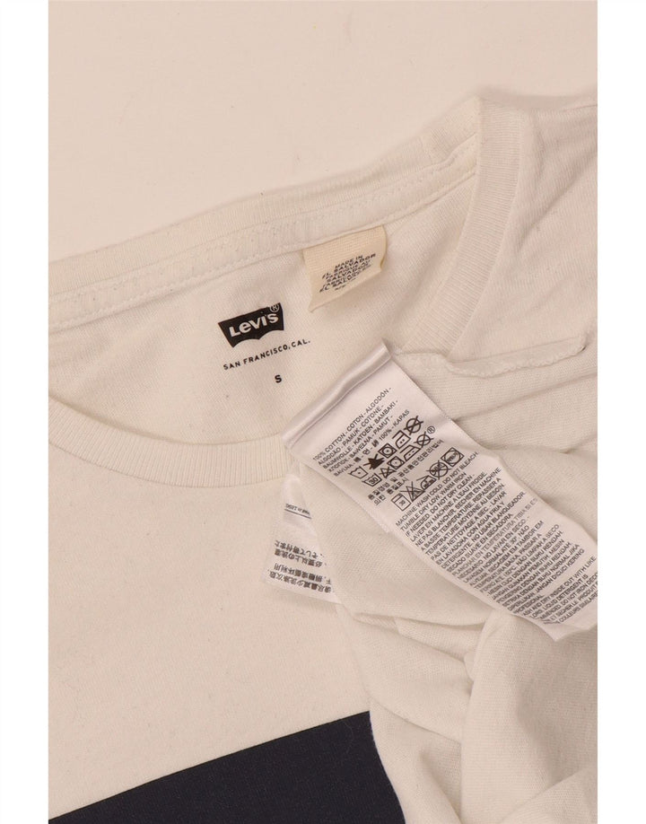 LEVI'S Herre grafisk T-shirt Top Lille hvid bomuld