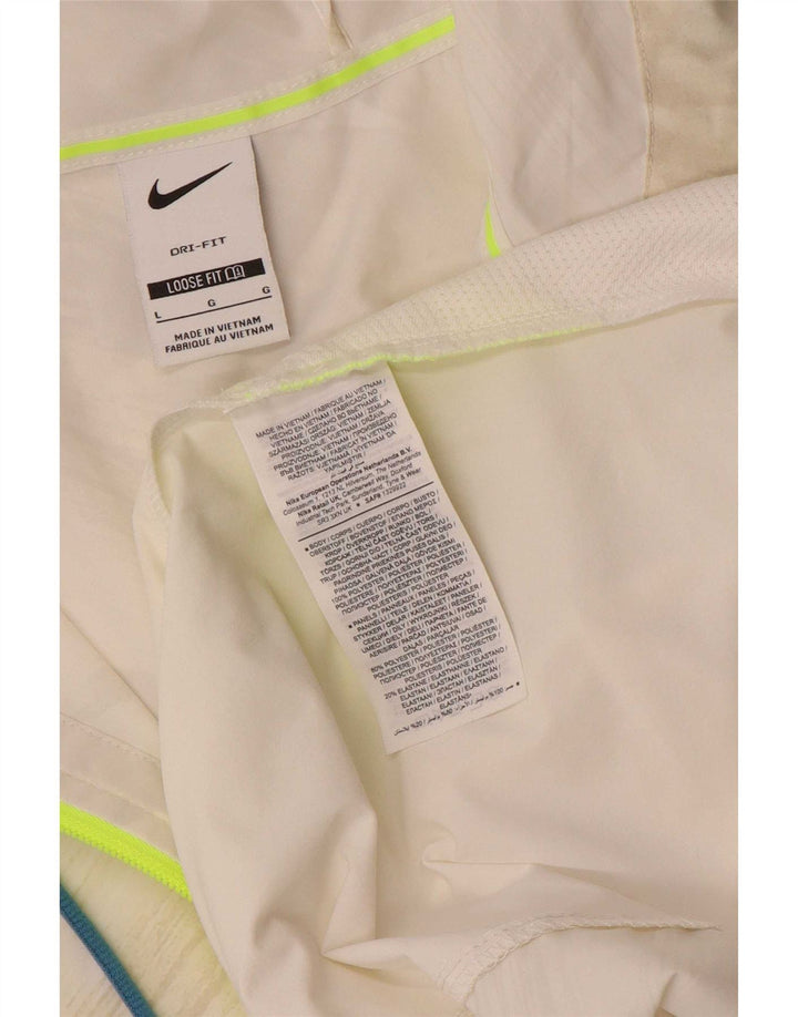 Nike Herre Dri Fit Pullover Regnjakke UK 40 Large White Colourblock