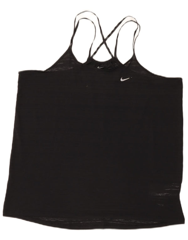 Nike Dame Dri Fit Vest Top UK 16 Large Black Polyester