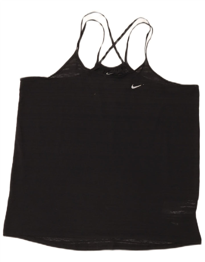 Nike Dame Dri Fit Vest Top UK 16 Large Black Polyester