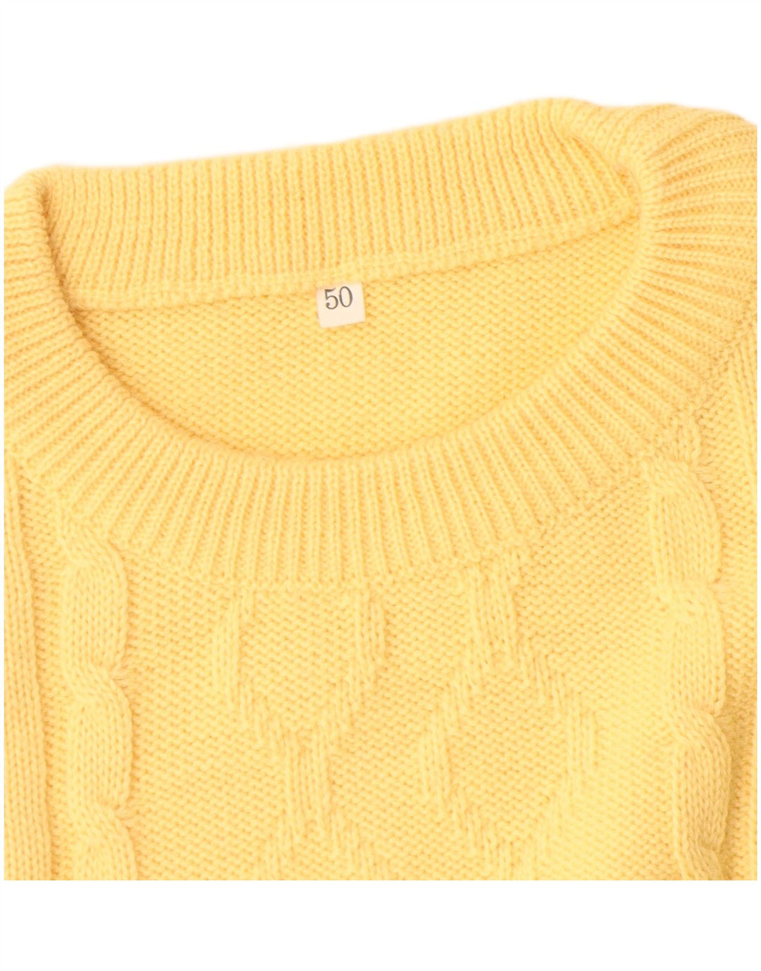 Vintage Herre Crew Neck sweater IT 50 Medium Yellow Wool