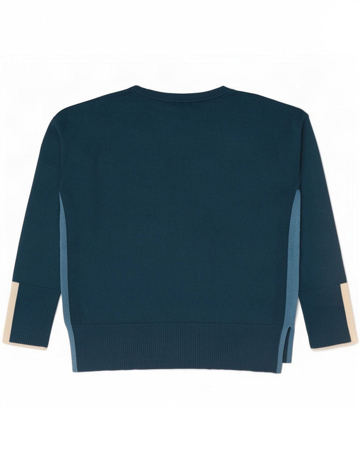 White Stuff Dame Jumper Sweater UK 14 Large Blue Colourblock