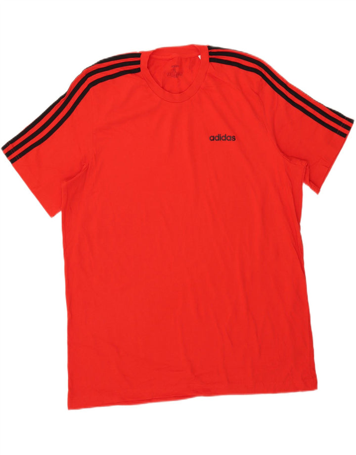 Adidas Herre T-Shirt Top XL Rød Bomuld
