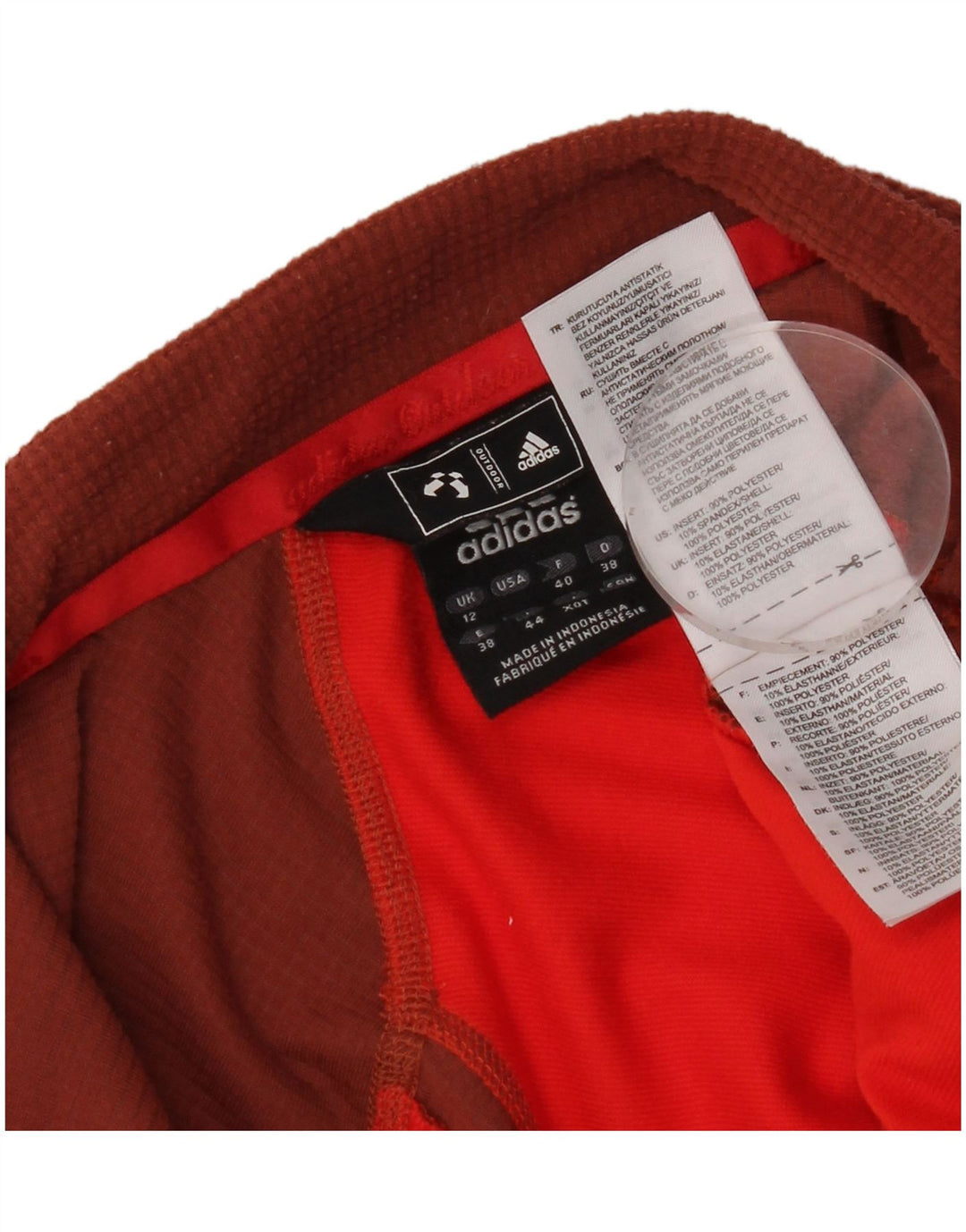 Adidas træningsdragt topjakke til kvinder UK 12 Medium Brown Colourblock Polyester