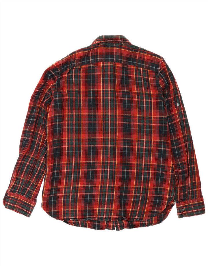 Ralph Lauren Dame Flanelskjorte UK 14 Medium Rød Ternet Bomuld