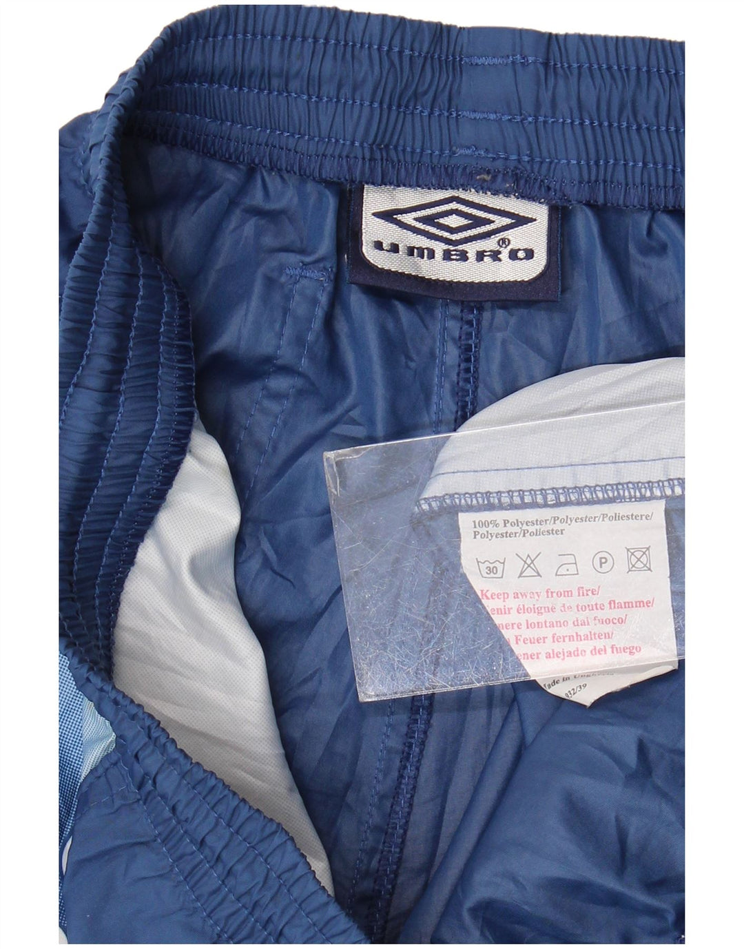 Umbro Herre Graphic Sports Shorts Large Navy Blue Colourblock Polyester