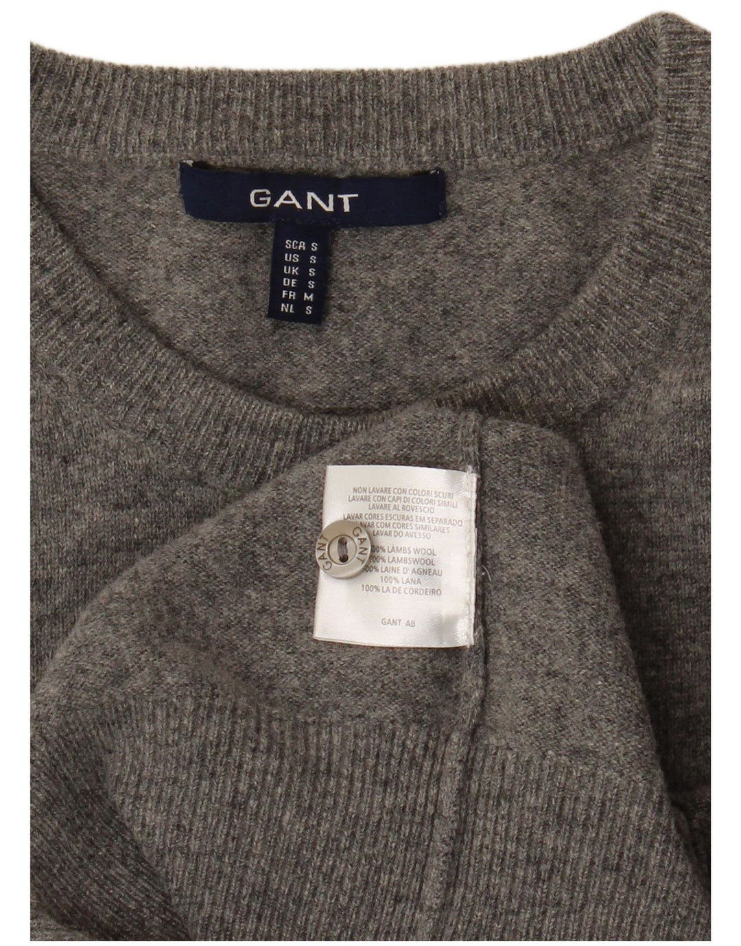 GANT Dame Cardigan Sweater UK 10 Small Grey Uld