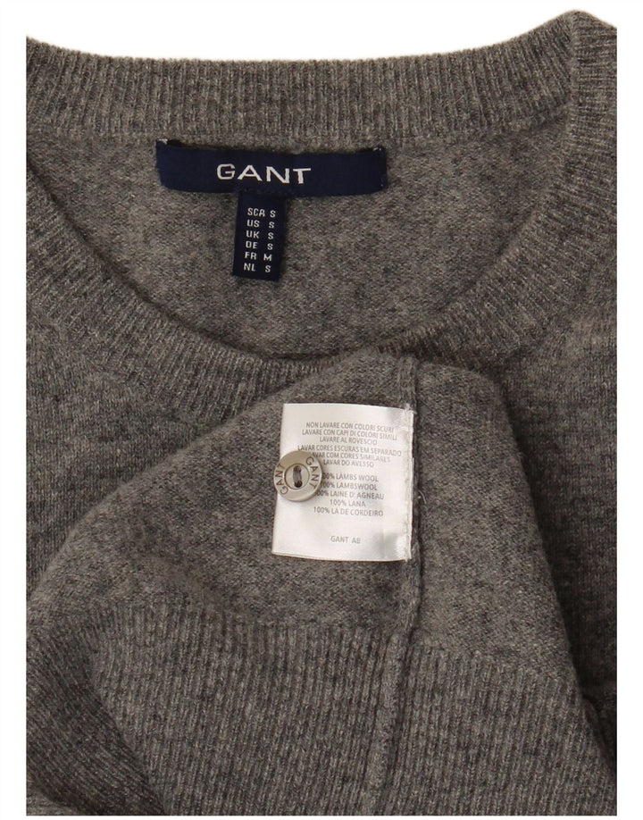 GANT Dame Cardigan Sweater UK 10 Small Grey Uld