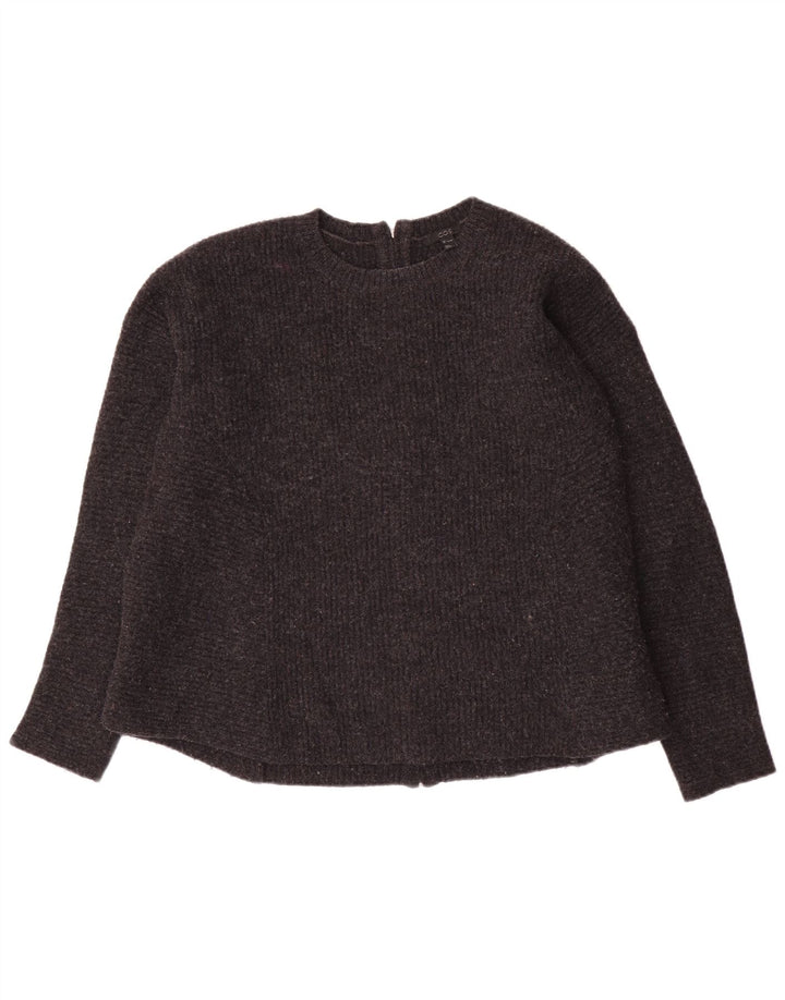 Cos Dame Cardigan Sweater UK 16 Large Grå Uld