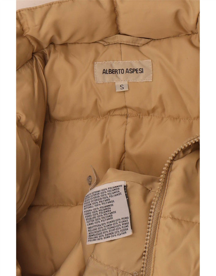 Alberto Aspesi Dame Polstret Frakke UK 10 Small Beige Polyamid