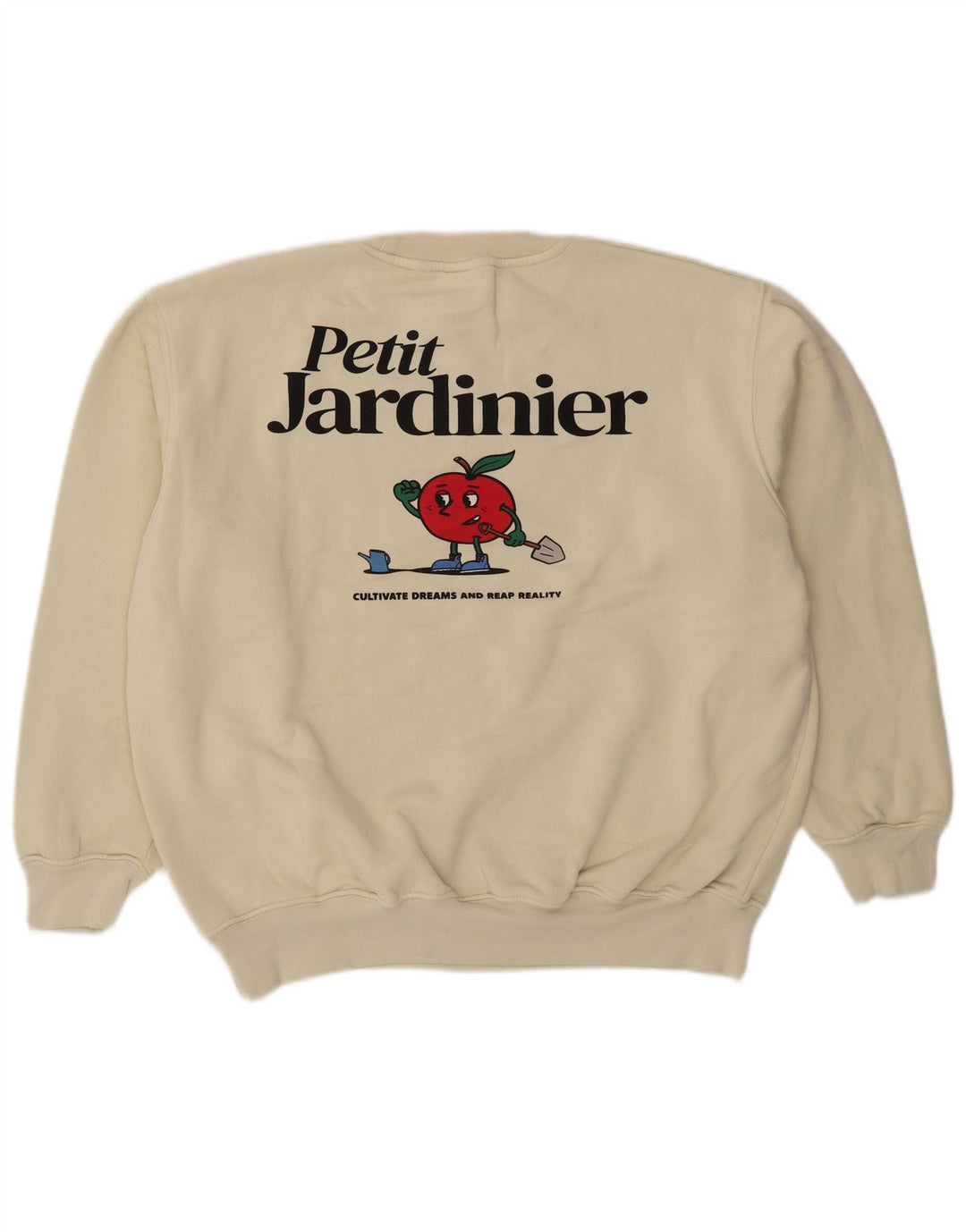 Zara Herre Grafisk Loose Fit Sweatshirt Jumper Medium Beige Bomuld