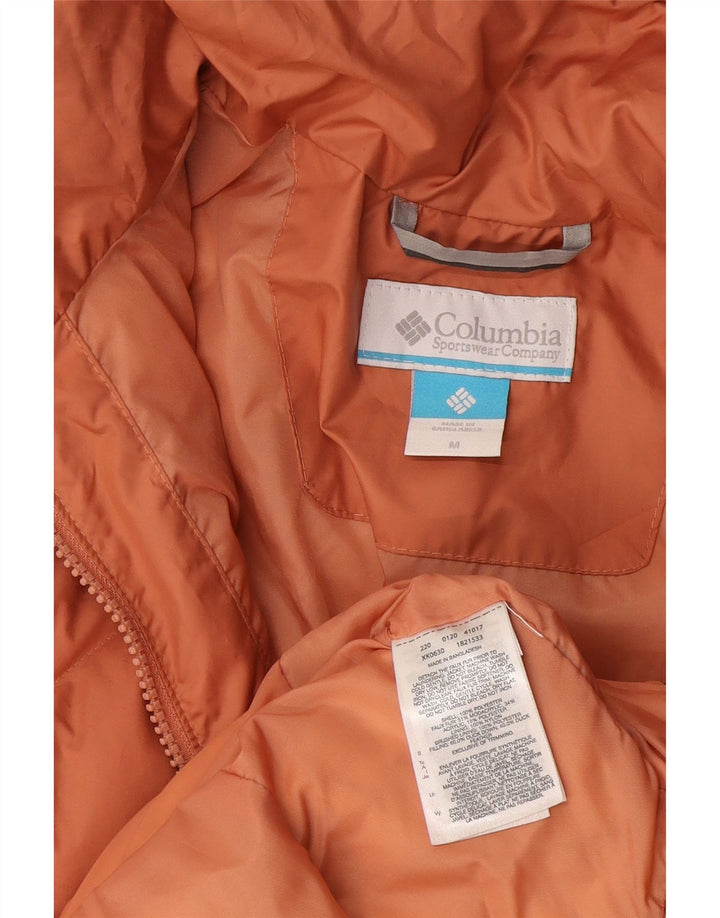 Columbia polstret jakke med hætte til kvinder UK 14 Medium Orange Polyester