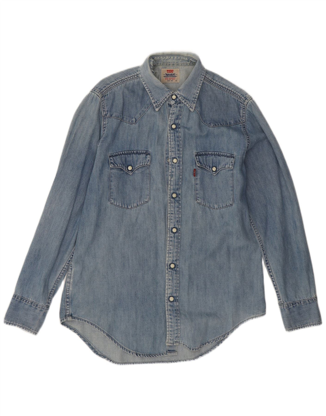 Levi's Denimskjorte til mænd, lille blå bomuld
