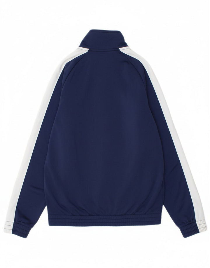 PUMA Boys Graphic Tracksuit Top Jacket 11-12 Years Navy Blue Colourblock