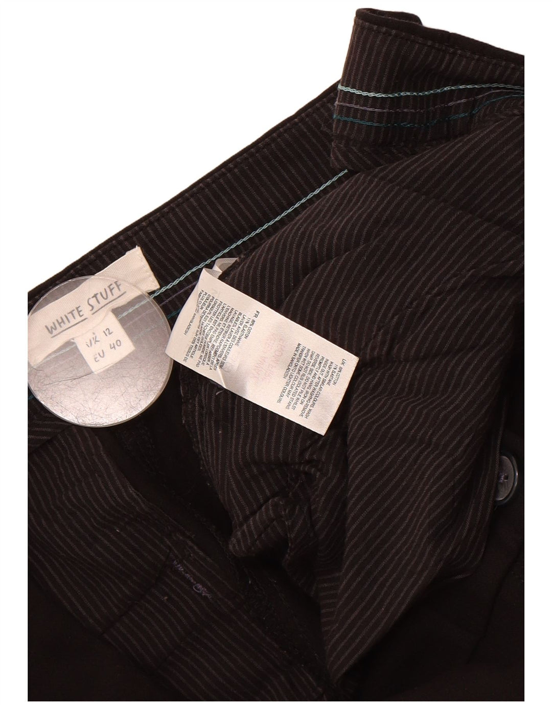 WHITE STUFF Womens Straight Capri Trousers UK 12 Medium W32 L21 Black