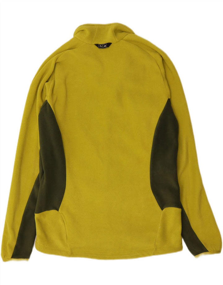 ADIDAS Mens Fleece Jacket UK 40/42 Medium Khaki Colourblock Polyester
